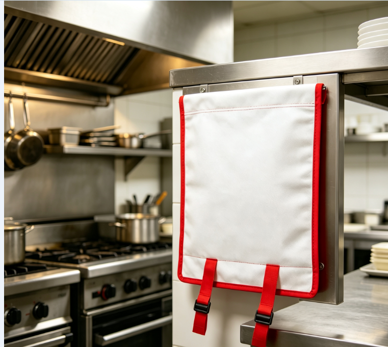 Commercial kitchen fiberglass fire blanket emergency safety product Techemi